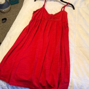 Red strappy dress